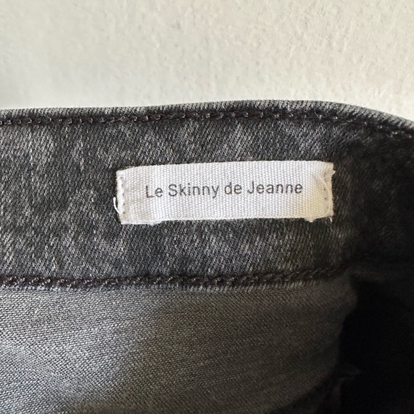 FRAME Denim Dark Grey/Black Le Skinny de Jeanne Mid Rise Crop Python Print Jeans - Picture 11 of 12